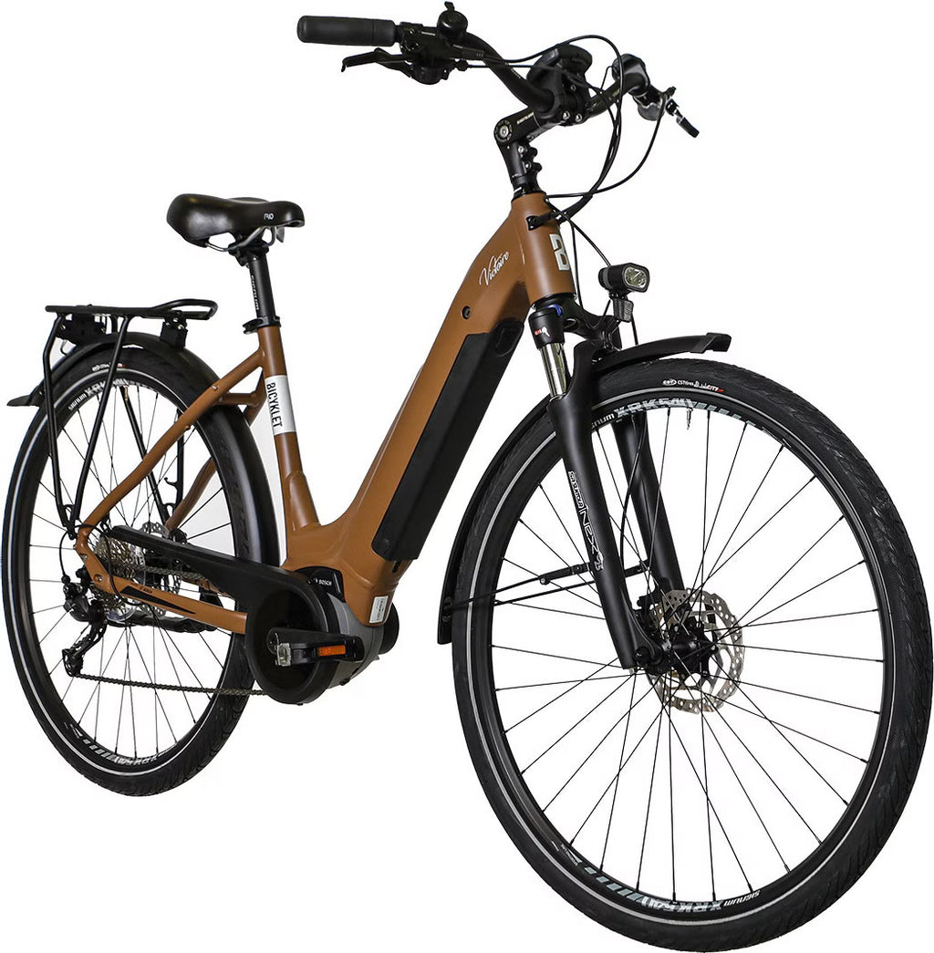 Vélo de Ville Électrique Bicyklet Victoire Shimano Alivio 9V 400Wh 700mm Marron