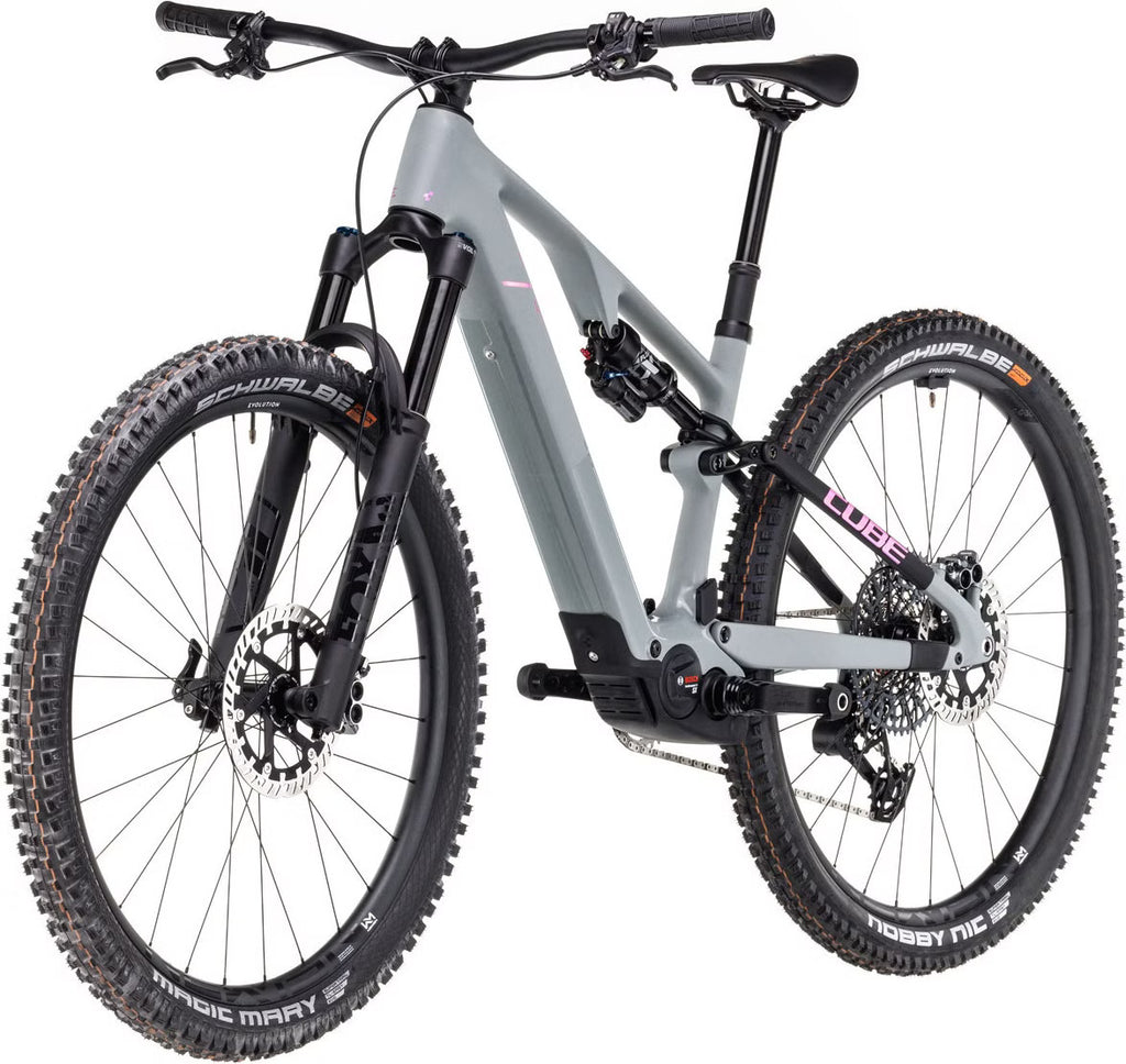 Cube AMS Hybrid One44 C:68X TM 400X 29'' VTT Électrique Tout-Suspendu SRAM 12V Bosch 60 Nm 400 Wh Gris Vert Swamp 2025