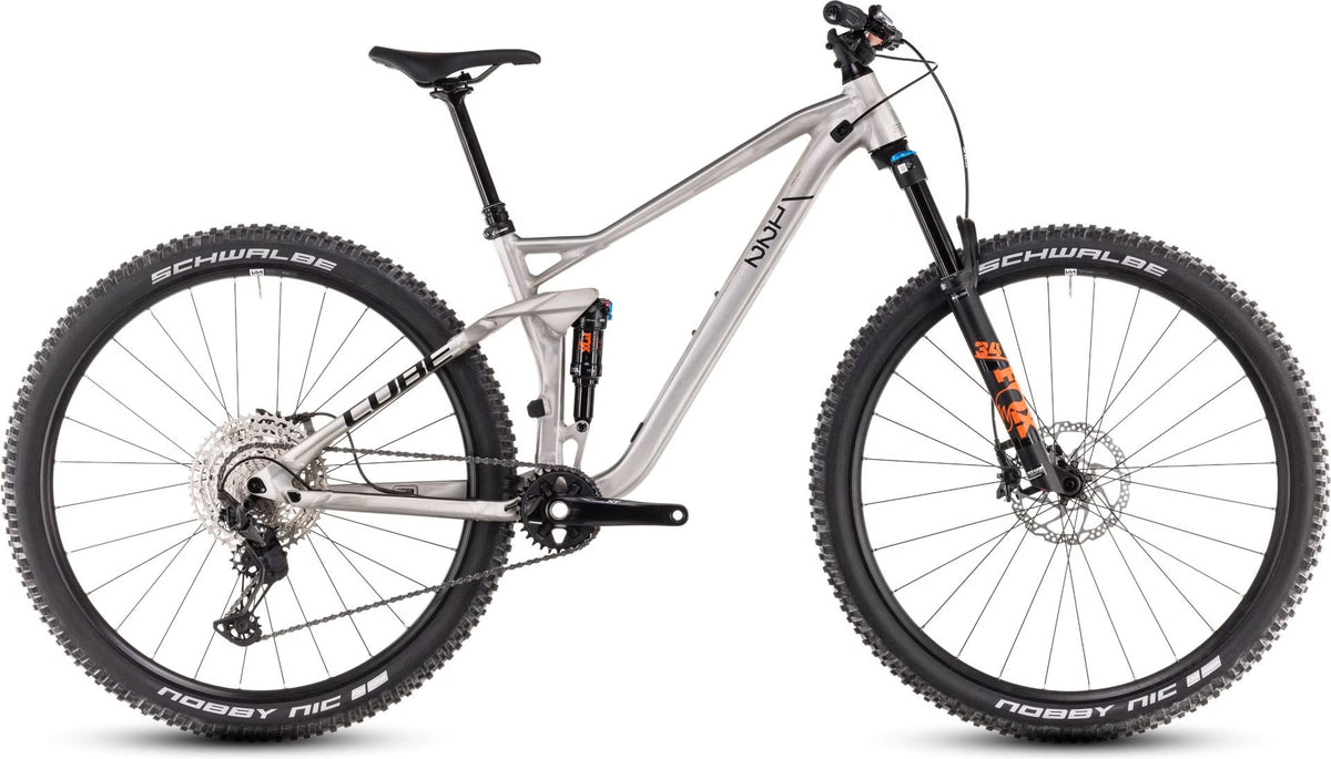VTT Tout-Suspendu Cube Stereo One22 Race – Shimano XT 12V, Fox 34 Float 130mm, 29'' Argent Raw Metal 2025