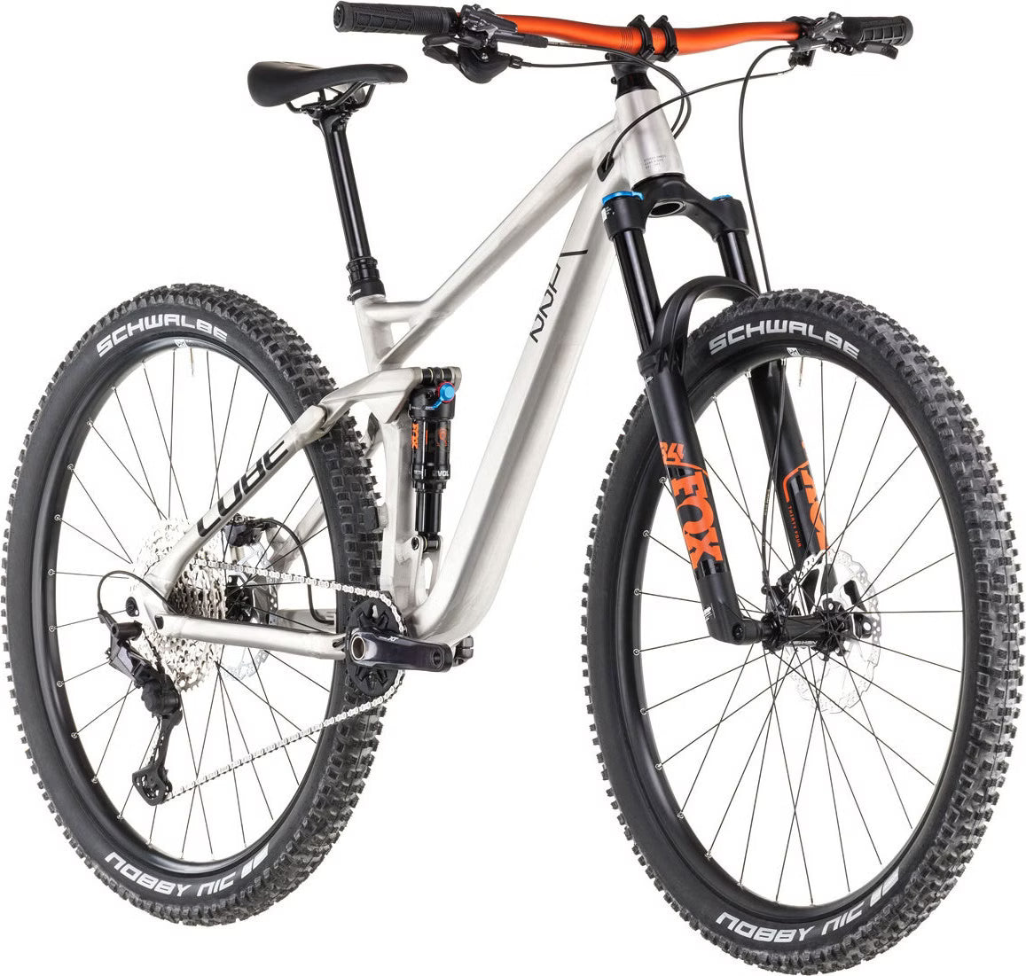 VTT Tout-Suspendu Cube Stereo One22 Race – Shimano XT 12V, Fox 34 Float 130mm, 29'' Argent Raw Metal 2025