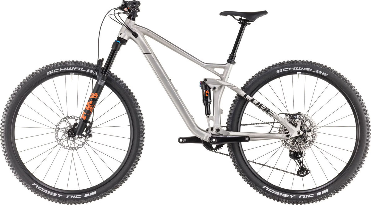 VTT Tout-Suspendu Cube Stereo One22 Race – Shimano XT 12V, Fox 34 Float 130mm, 29'' Argent Raw Metal 2025