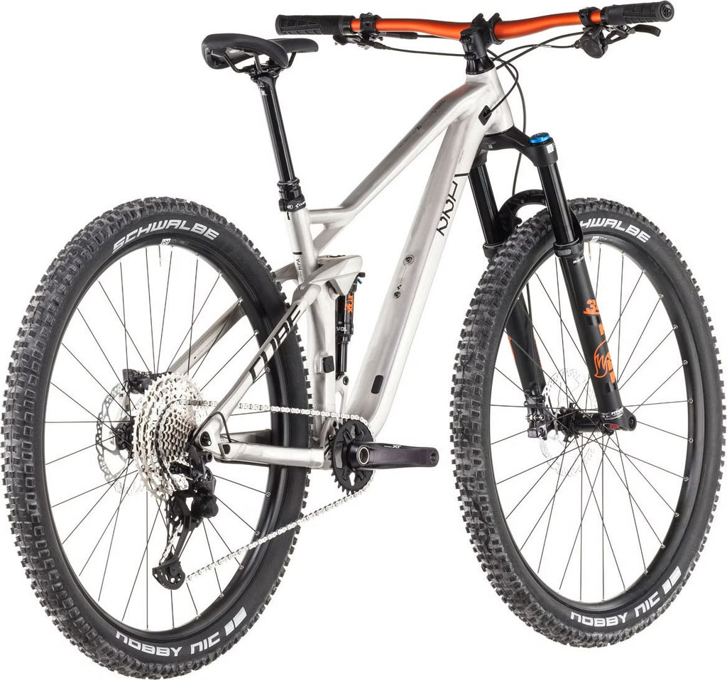 VTT Tout-Suspendu Cube Stereo One22 Race – Shimano XT 12V, Fox 34 Float 130mm, 29'' Argent Raw Metal 2025