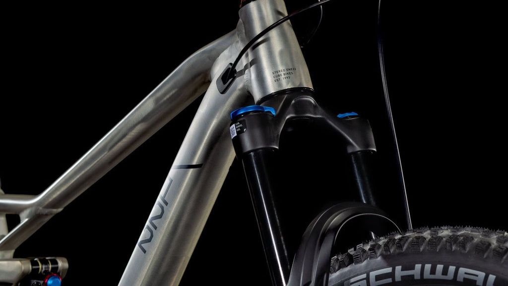 VTT Tout-Suspendu Cube Stereo One22 Race – Shimano XT 12V, Fox 34 Float 130mm, 29'' Argent Raw Metal 2025