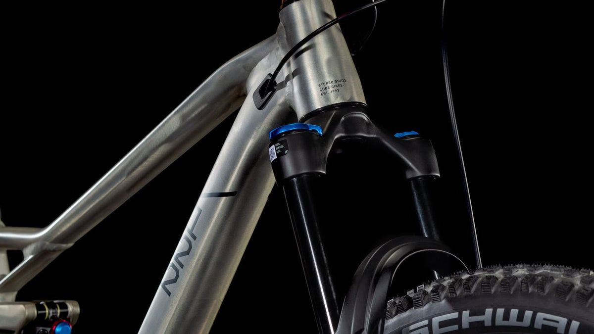 VTT Tout-Suspendu Cube Stereo One22 Race – Shimano XT 12V, Fox 34 Float 130mm, 29'' Argent Raw Metal 2025