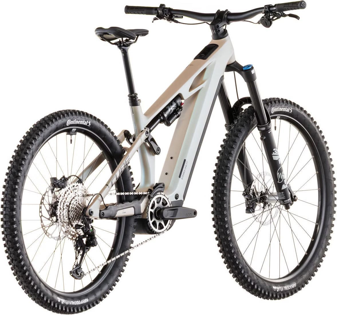 VTT Électrique Tout-Suspendu Cube Stereo Hybrid One77 HPC SLX 800 – Bosch CX 120Nm, 800Wh, Shimano XT 12V, MX 29/27.5'' Beige Glint Sand 2026