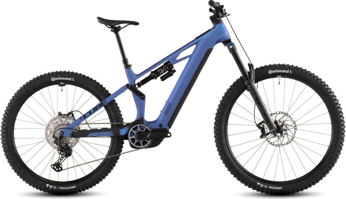 Cube Stereo Hybrid One77 HPC SLX 800 – VTT Électrique Carbone Bosch 800Wh 120 Nm Shimano XT 12v Mullet 29"/27.5" – Bleu Iris Violet 2026
