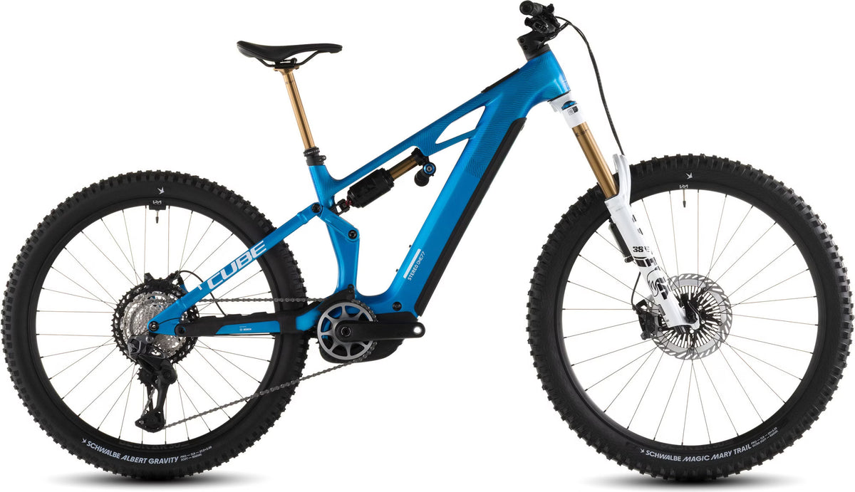 Cube Stereo Hybrid One77 HPC AT 800 – VTT Électrique Carbone Bosch 800Wh 120 Nm Shimano XT Di2 Mullet 29"/27.5" – Bleu Actionteam 2026