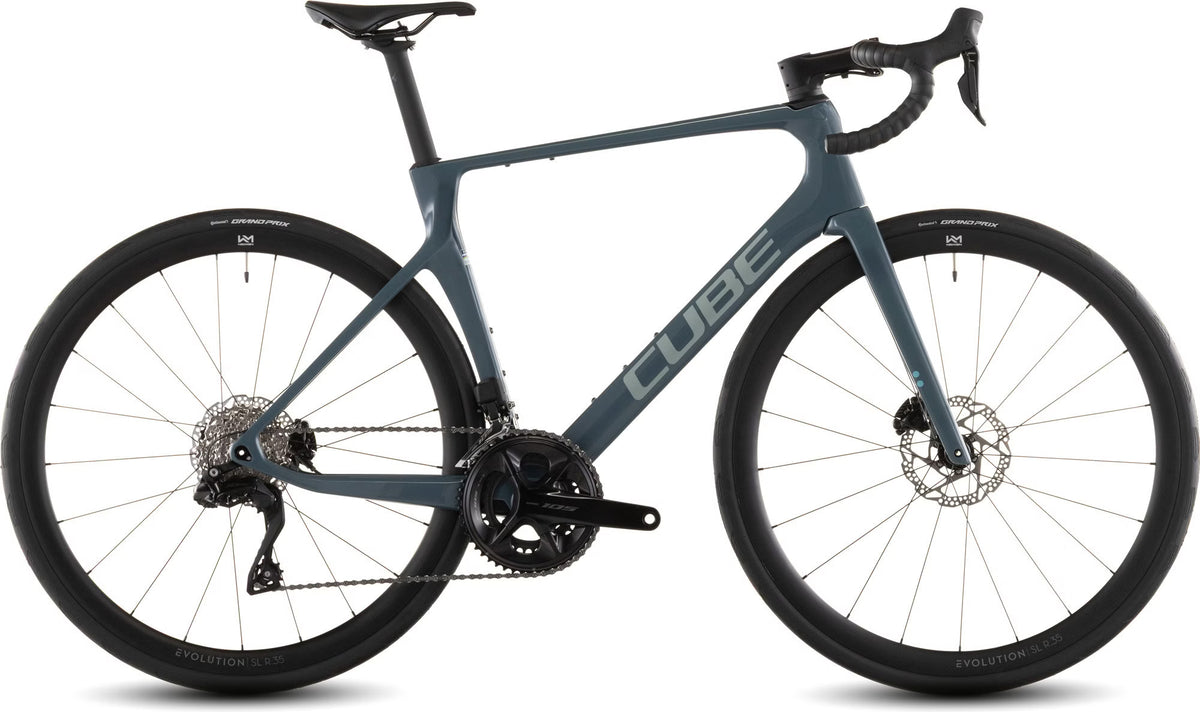 Vélo de Route Cube Agree C:62 One Shimano 105 Di2 12V 700 mm Bleu Gris Storm 2026