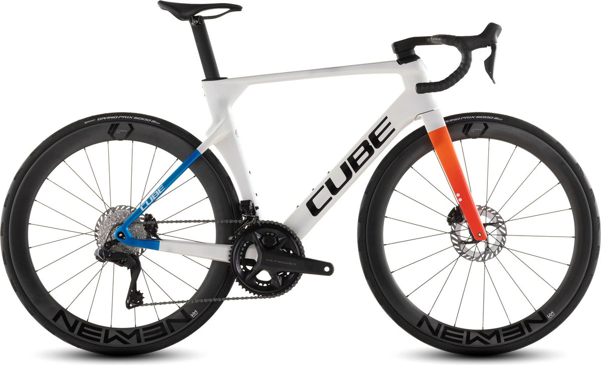 Vélo de Route Cube Litening Aero C:68X Race Shimano Ultegra Di2 12V 700 mm Blanc Nacré Teamline 2026