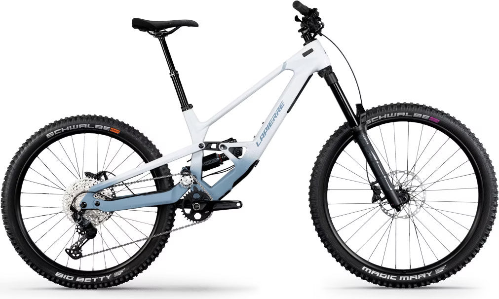 Lapierre Spicy CF 6.9 – VTT Enduro Tout-Suspendu Carbone Shimano 12v 29"/27.5" – Blanc/Bleu Mat 2025