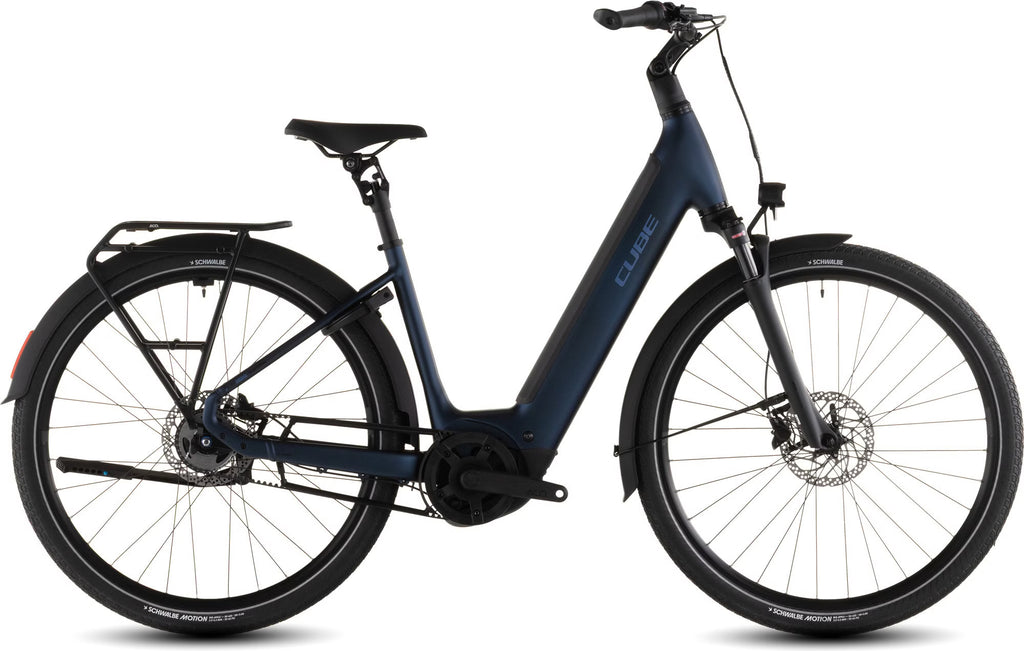 Vélo de Ville Électrique Cube Supreme Hybrid Deluxe One 600 Easy Entry Shimano Nexus 5V Courroie 600Wh Bleu Indigo 2026