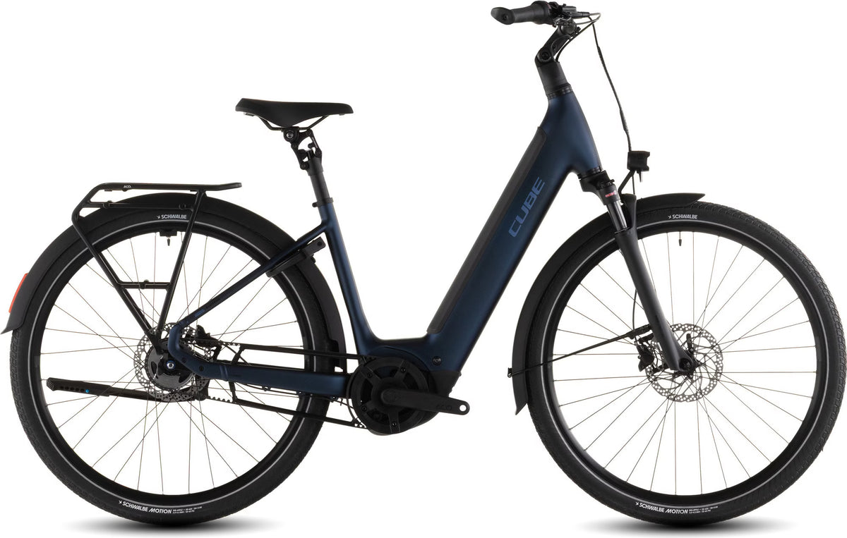 Vélo de Ville Électrique Cube Supreme Hybrid Deluxe One 600 Easy Entry Shimano Nexus 5V Courroie 600Wh Bleu Indigo 2026