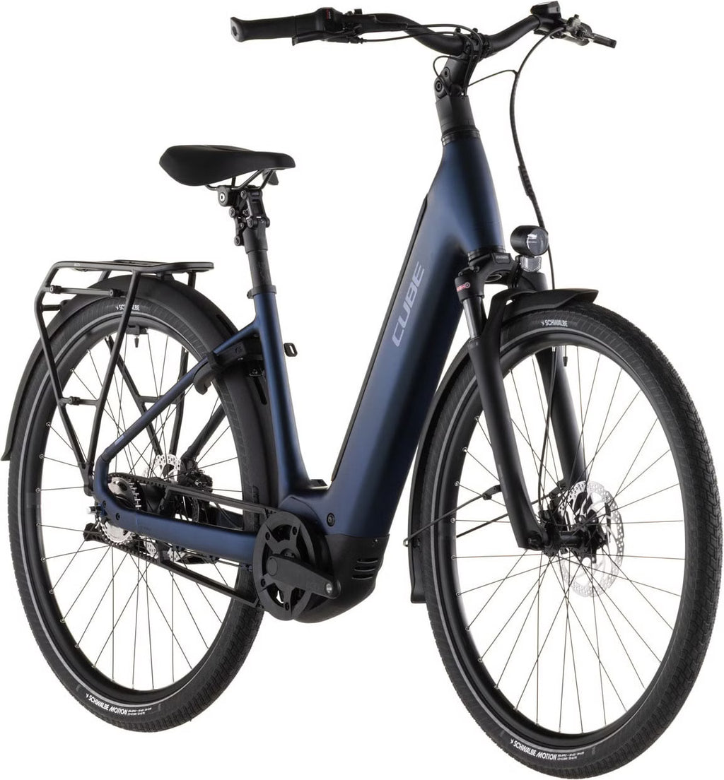 Vélo de Ville Électrique Cube Supreme Hybrid Deluxe One 600 Easy Entry Shimano Nexus 5V Courroie 600Wh Bleu Indigo 2026