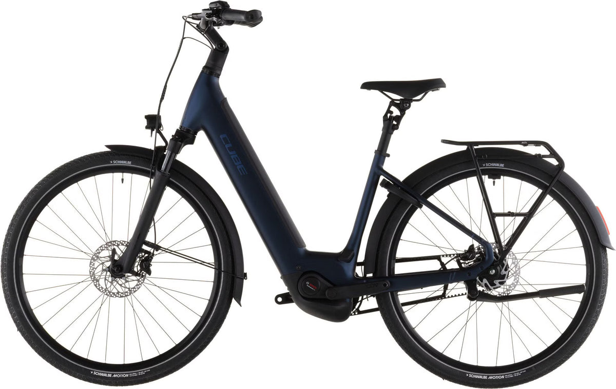 Vélo de Ville Électrique Cube Supreme Hybrid Deluxe One 600 Easy Entry Shimano Nexus 5V Courroie 600Wh Bleu Indigo 2026