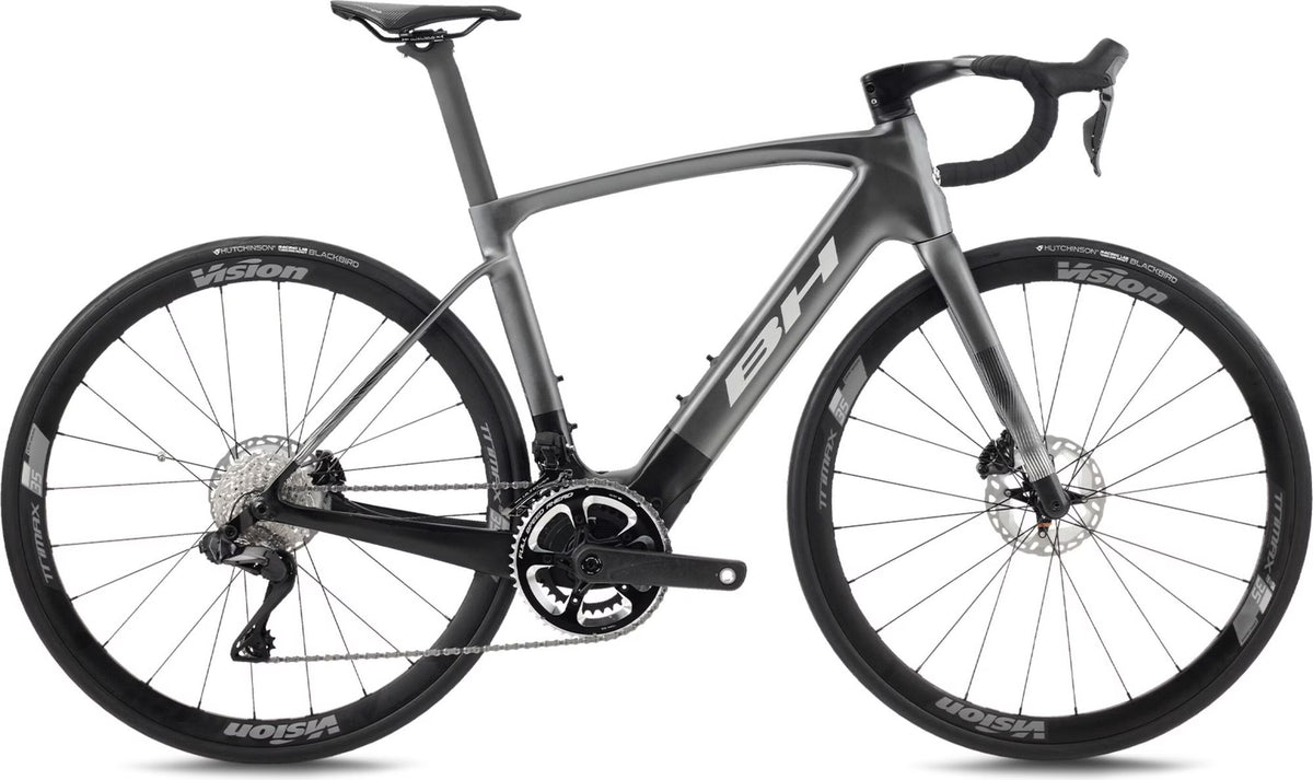 Vélo de Route Électrique BH iRS1 Carbon 1.6 Shimano Ultegra Di2 12V 630Wh 700mm Argent/Noir