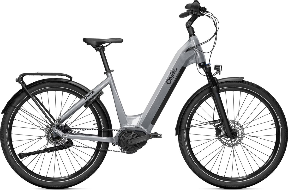 Vélo de Ville Électrique O2feel Duma 7.2 Shimano Nexus 5V Courroie 730Wh 27.5'' Gris Platinium