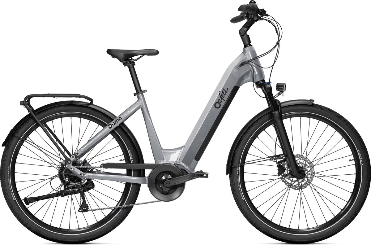 Vélo de Ville Électrique O2feel Duma 4.2 Shimano Essa 8V 730Wh 27.5'' Gris Platinium